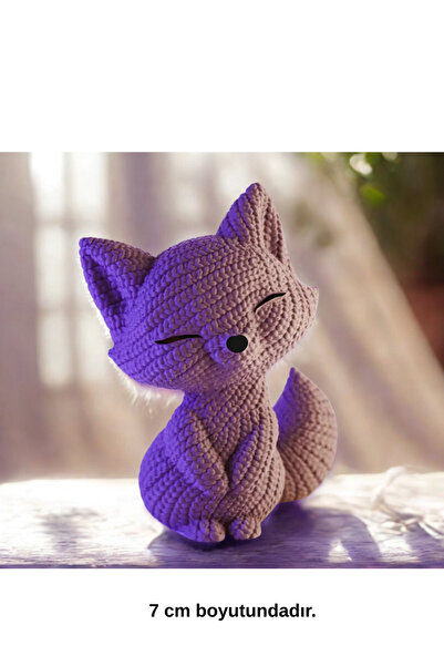 CESTOPİENO 1 Adet 7 Cm Mini Tilki Örme Desenli Dekor / Pasta Süsü / Oyuncak /...