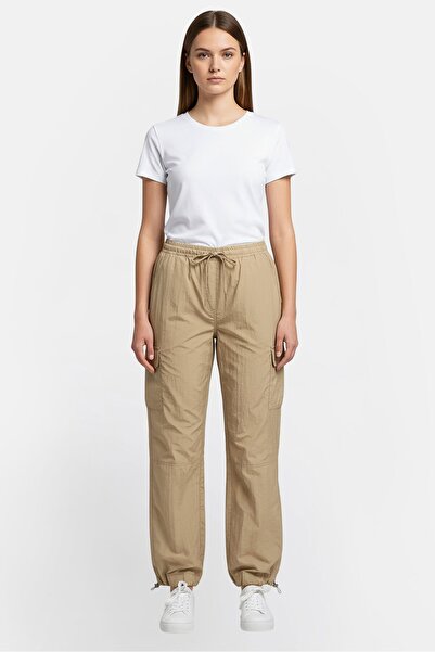 PROMOD Women Regular Fit Solid Track Pants, Beige