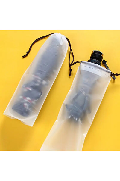 PULİNİN DÜKKANI Su Geçirmez Mat Yarı Şeffaf İpli Şemsiye Saklama Torbası /Taş...