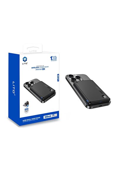 Lito LP08 5000 Mah Ekranlı Ultra İnce Magsafe Powerbank
