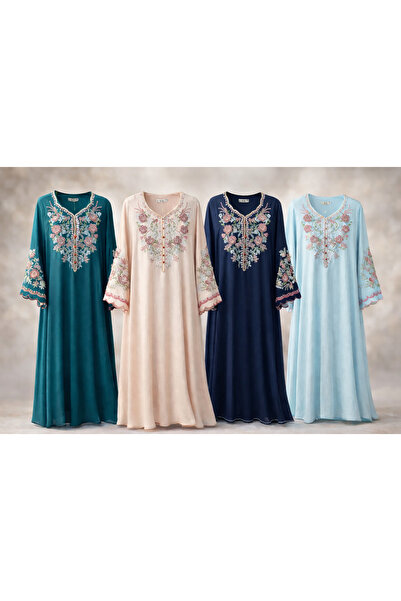 UD Luxurious embroidered women's jalabiya – lightweight fabric with elegant p...