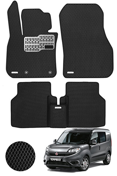 TORPEDO Fiat Doblo 2015-2022 Arası Uyumlu Hücreli Premium Eva Paspas Seti Tam...