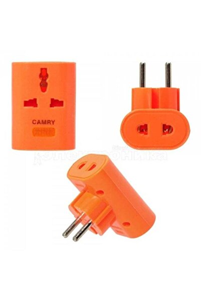 CAMRY Universal Travel Adapter, 2 Pin Plug Adapter – Orange Color with LED In...