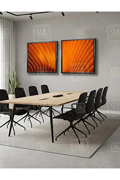 SML TABLO Orange Abstract Architectural Decor Metal Exterior Double Square Co...