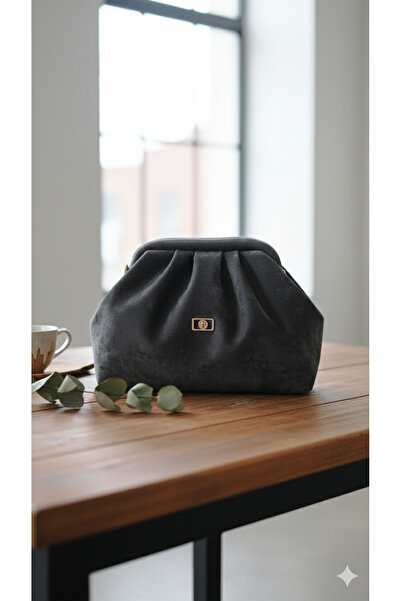 themoiss The Moiss Gri renk Suet burslu Kadın El ve Omuz Çantasi