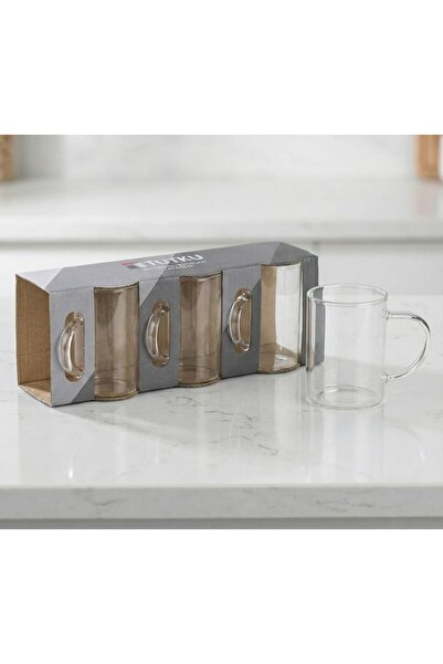 Tutku 3 قطع كوب زجاجي مقاوم للحرارة من البوروسيليكات سعة 200 مل 3 قطع