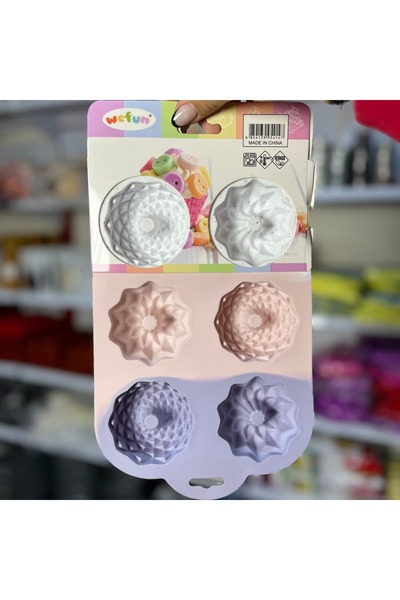 Tutku 5 قطع قالب كيك صغير من السيليكون مكون من 6 أقسام