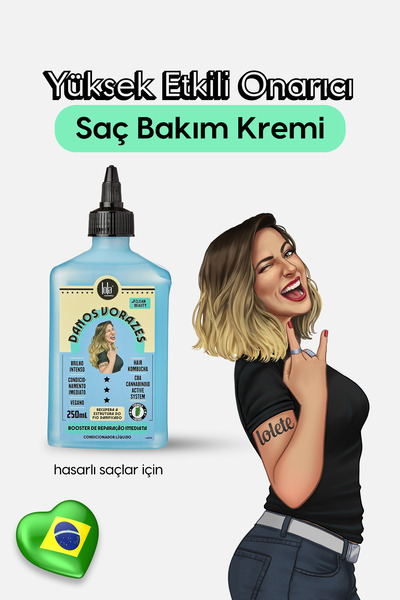 Lola From Rio Danos Vorazes Hasarlı Saçlar İçin Bağ Onarıcı, Güçlendirici Sıv...