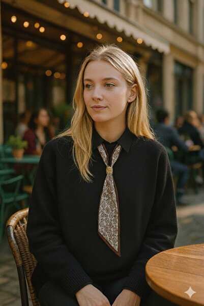 FİFTY ONE Women's Scarf Detailed Knitwear Sweater