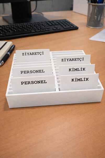 Figürlab Ofis Tipi Personel Ziyaretçi Kimlik Kartlığı Masaüstü Standı Kart Dü...