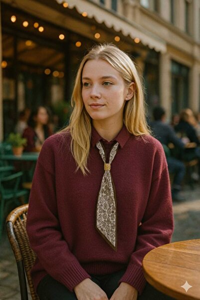 FİFTY ONE Women's Scarf Detailed Knitwear Sweater