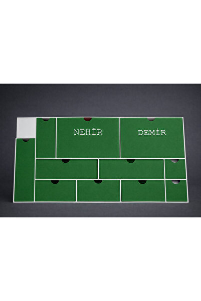 GenelTedarik 11KUTUCUKLU İSME ÖZEL ADVENT CALENDAR YEŞİL-BEYAZ (İÇİ BOŞ GÖNDE...