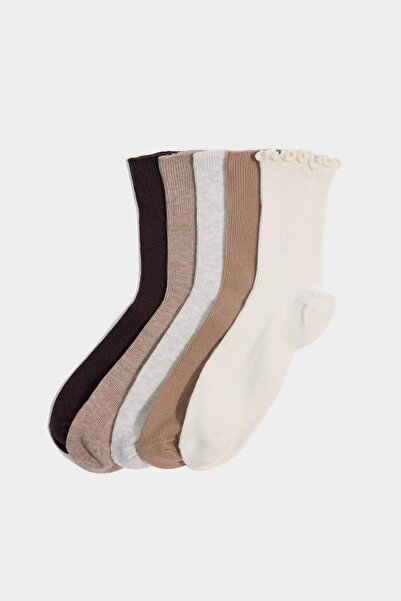 DeFacto Women's 5-Pack Cotton Long Socks G6376Axns