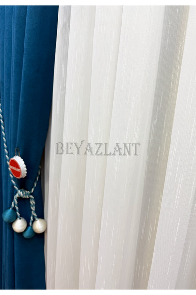 BEYAZLANT Vakkou Şantuklu Bambu Gramajlı 1/3 Sık Pileli Ütü İstemez Tül Perde...