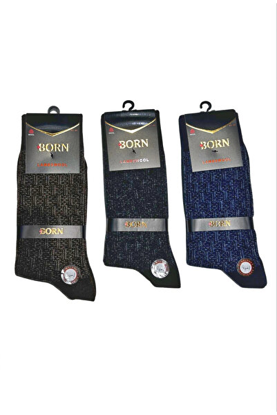 ALFA AKSESUAR 03 Șosete de lână pentru bărbați Born (lână de miel) 3 bucăți