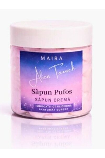MAIRA COSMETICS MAIRA – Săpun Pufos Tip Frișcă (Cremă) Alien Touch, 100 g + Burete Exfoliant Cadou