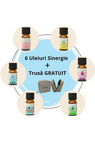 ZEN ARÔME Kit 6 Sinergii Uleiuri Esentiale + Gratuit Trusă Stocare 6 Sticlute...
