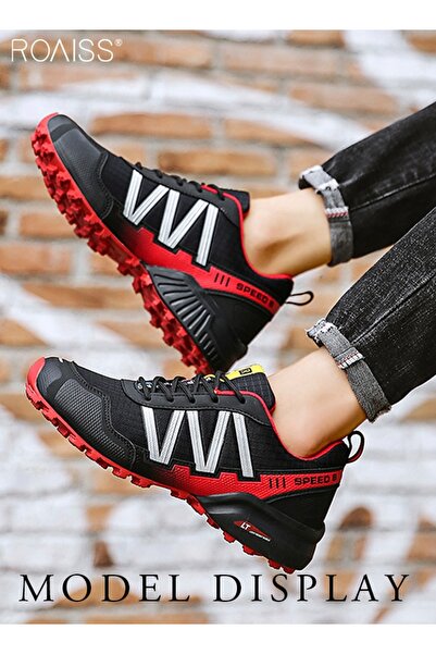 ROAISS Men Stylish Low Top Sneakers, Lightweight Breathable Hiking Shoes for ...