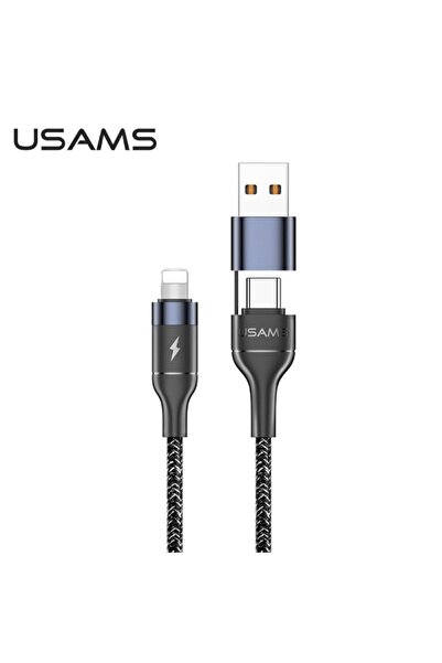 Usams Cablu Incarcare & Date USB / USB-C la Lightning - 1.2m, 30W, Power Deli...