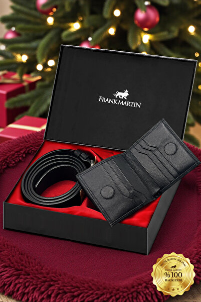 Frank Martin Milan Genuine Leather Wallet and Belt Gift Set with Special Box