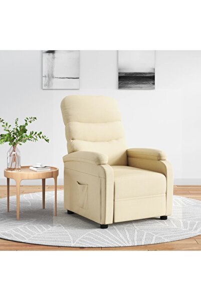 vidaxl Recliner Chair Cream Fabric