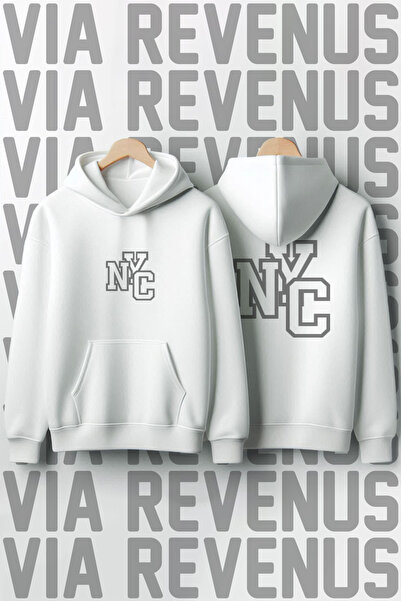 Vordevia Nyc Printed Unisex Oversized Hooded Sweatshirt Special Design Hoodie
