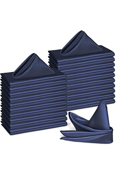 Arabest Navy Blue Satin Napkins,Wedding Napkins Square Soft Silky Table Napki...
