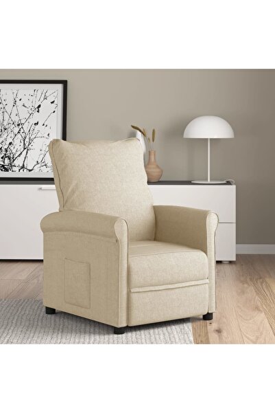 vidaxl Recliner Chair Cream Fabric