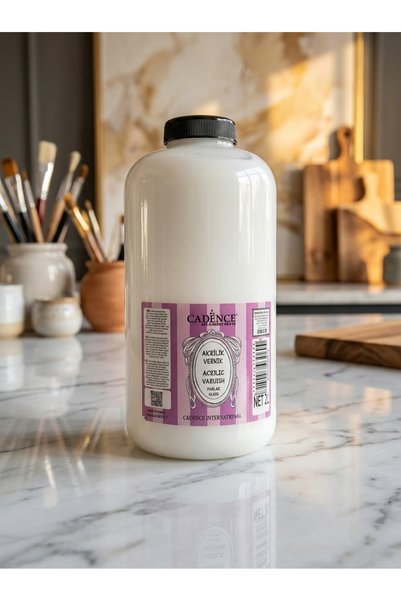 Cadence Akrilik Vernik Parlak 2000 ml Tüm Yüzeyler Kokusuz Su Bazlı Akrilik Vernik