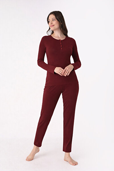 NBB Burgundy Pajama Set with Patches