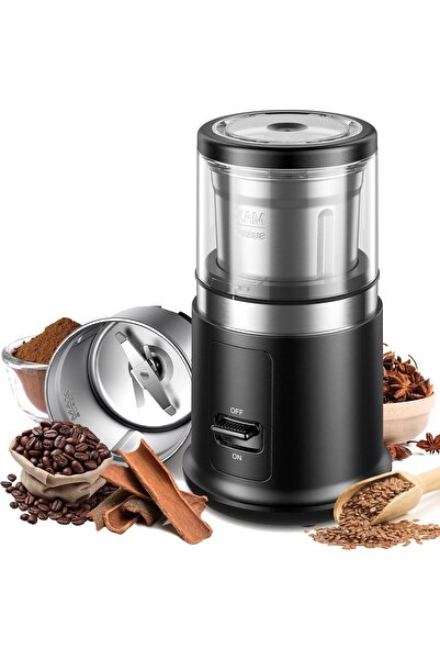 DIYANOO مطحنة قهوة كهربائية تعمل بلمسة واحدة، للأعشاب وحبوب البن، مع قرص واحد...