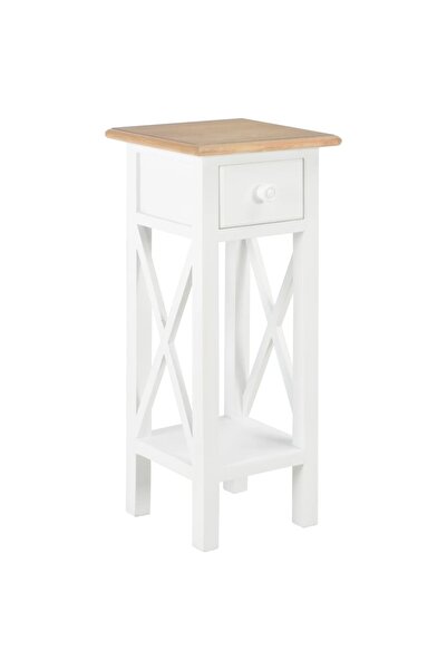 vidaxl Side Table White 27x27x65.5 cm Wood