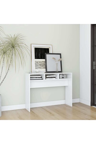 vidaxl Console Table White 105x30x80 cm Engineered Wood