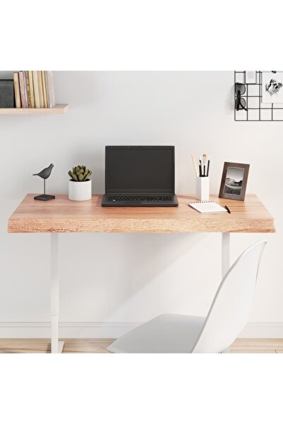 vidaxl سطح طاولة بني فاتح 100×60×(2-6) سم، خشب صلب معالج، حافة طبيعية