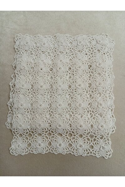 Pervin Ablacım Lace White 6-Piece Room Set Hand-Knitted