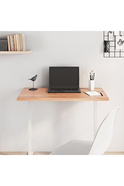 vidaxl سطح طاولة بني فاتح 80×40×2 سم، خشب بلوط صلب معالج