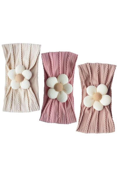 Arabest 3 Pcs Baby Flower Headband, Nylon Baby Girl Headbands Soft Hairbands ...