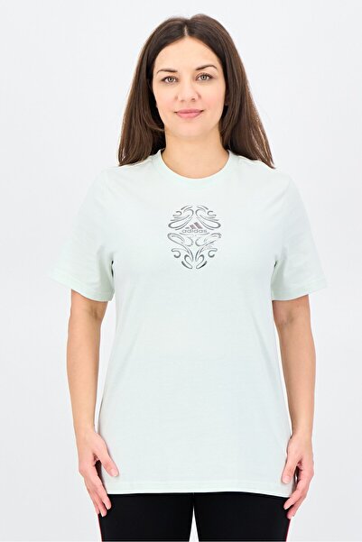 adidas Women Sportswear Fit Short Sleeve Outdoor T-Shirt, Light Green