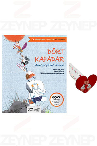 Arpa Kitap Dört Kafadar Güneşi Yerine Asıyor (Özel Tasarım Kalp Ayraç Hediye)
