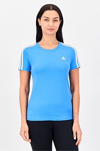 adidas Women Slim Fit Short Sleeve Training T-Shirt, Blue