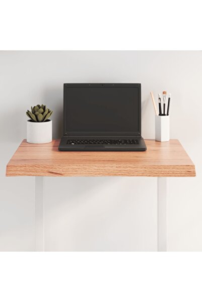 vidaxl سطح طاولة بني فاتح 60×60×(2-4) سم خشب صلب معالج حافة طبيعية