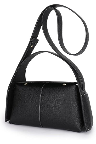 Generic Elegant Black Tote Bag with Gold-Toned Hardware