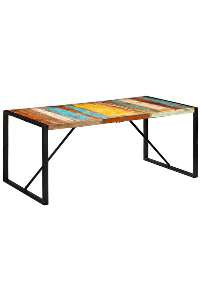 vidaxl طاولة طعام مصنوعة من الخشب الصلب المعاد تدويره، أبعادها 175×90×76 سم