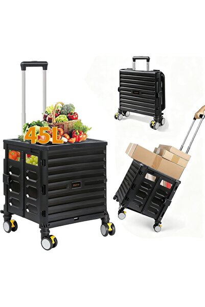 Pomefar عربة تخييم قابلة للطي، عربة متحركة محمولة بأربع عجلات، عربة خارجية سع...