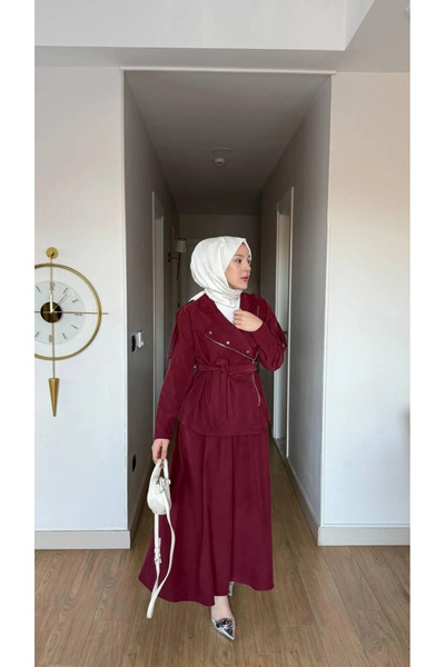 Butik Bordo Uzun Etek Modelimiz