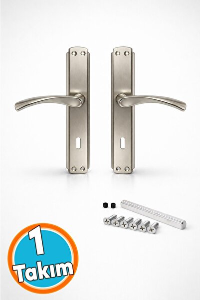 NZB (1 Takım) Aynalı İç Oda Kapı Kolu Sağa Sola Uygun Nikel Saten Renk Kapı K...