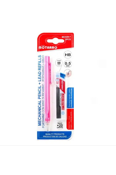 MOTARRO قلم رصاص ميكانيكي مع عبوة إعادة تعبئة الرصاص MC029-7، طرف دقيق 0.5 مم...