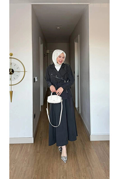 Butik Antrasit Uzun Etek Modelimiz