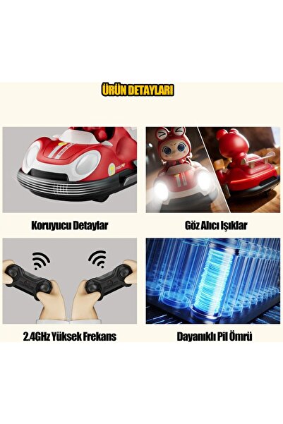 ALBİOYUNCAK İkili Çarpışan Arabalar Işıklı Sesli Hız Ayarlı Şarjlı Uzaktan Ku...
