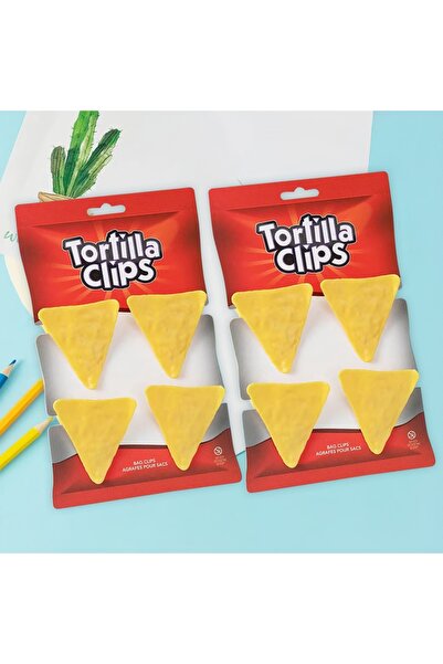 choice2 مشبك أكياس طعام أحمر، قطعتان، 4 قطع، على شكل رقائق البطاطس، متعدد الا...